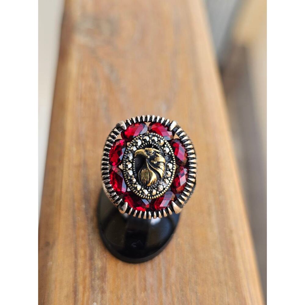 Two-Tone Sterling Silver Eagle Ring
